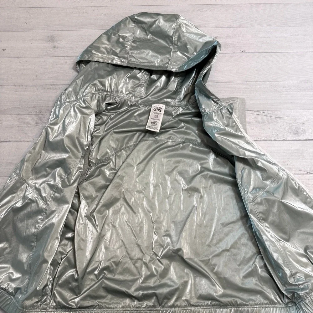 Athleta‎ Girl x Simone Biles silver grey hooded vest size 16